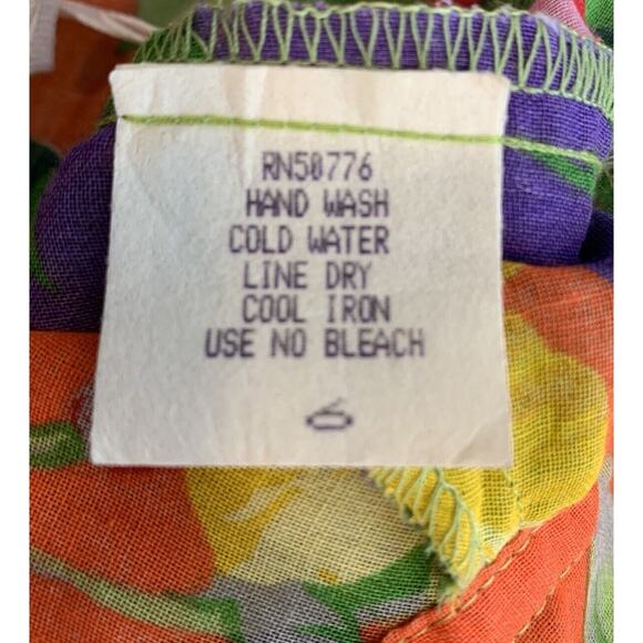 Mods Int’l Semi Sheer Wrap Full Skirt Midi Floral Size 6 Colorful Beach - Picture 10 of 10